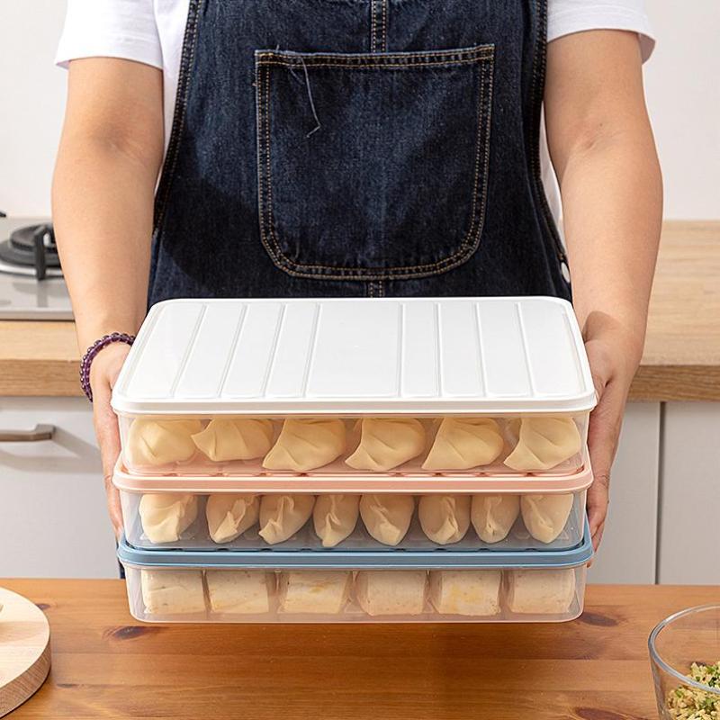 Household Food Egg Crisper Box Refrigerator Dumpling Box Wonton Fresh-Keeping Organizers Quick Freezing Refrigerator Storage