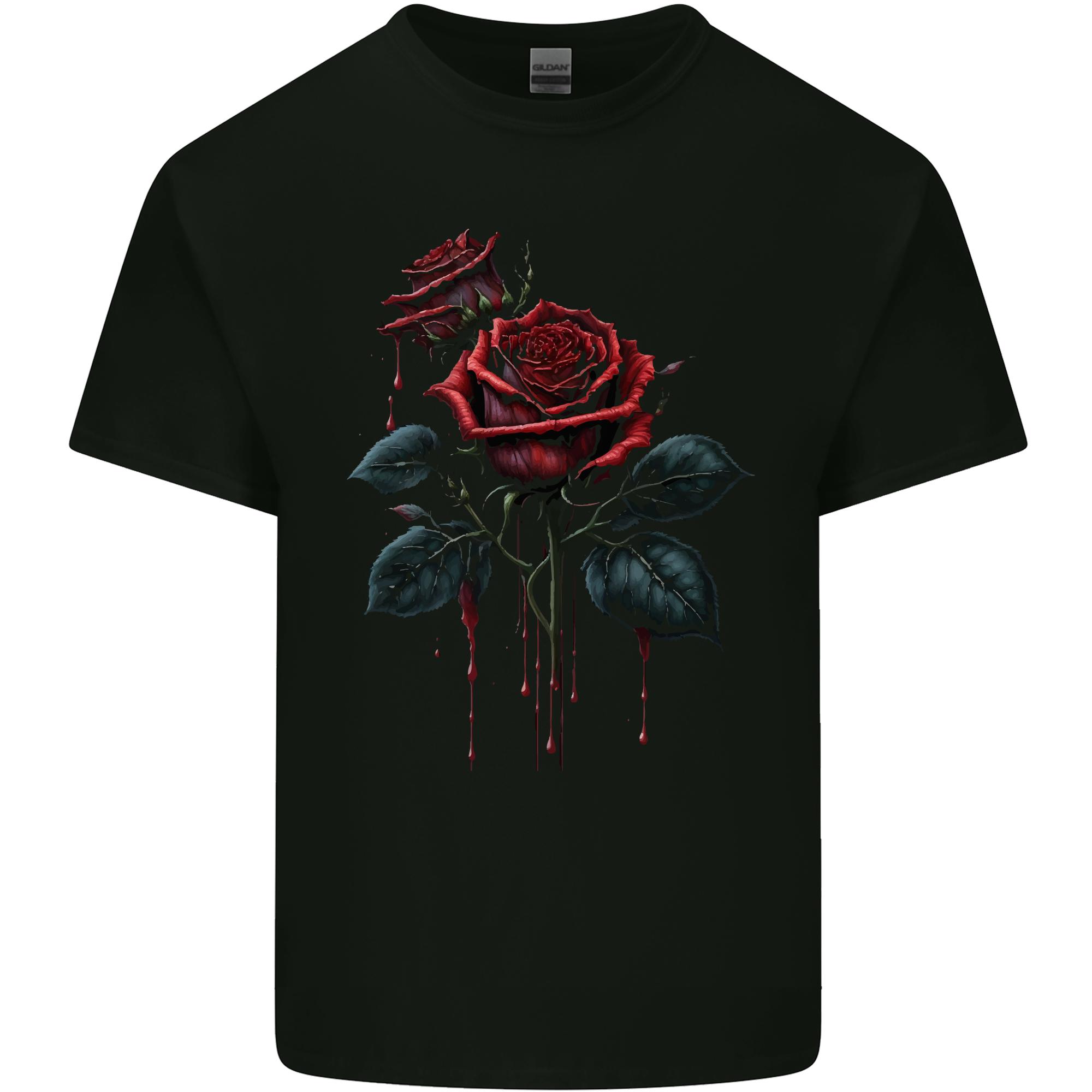 2 Roses Dripping With Blood Gothic Goth Unisexs Light Cotton TShirt S