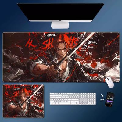 Cartoon ONE PIECE Leather Mouse Pad Large Monkey D. Luffy Roronoa Zoro Keyboard Pad Anime Peripheral Table Pad Non-slip Mouse Pad for Boys and Girls
