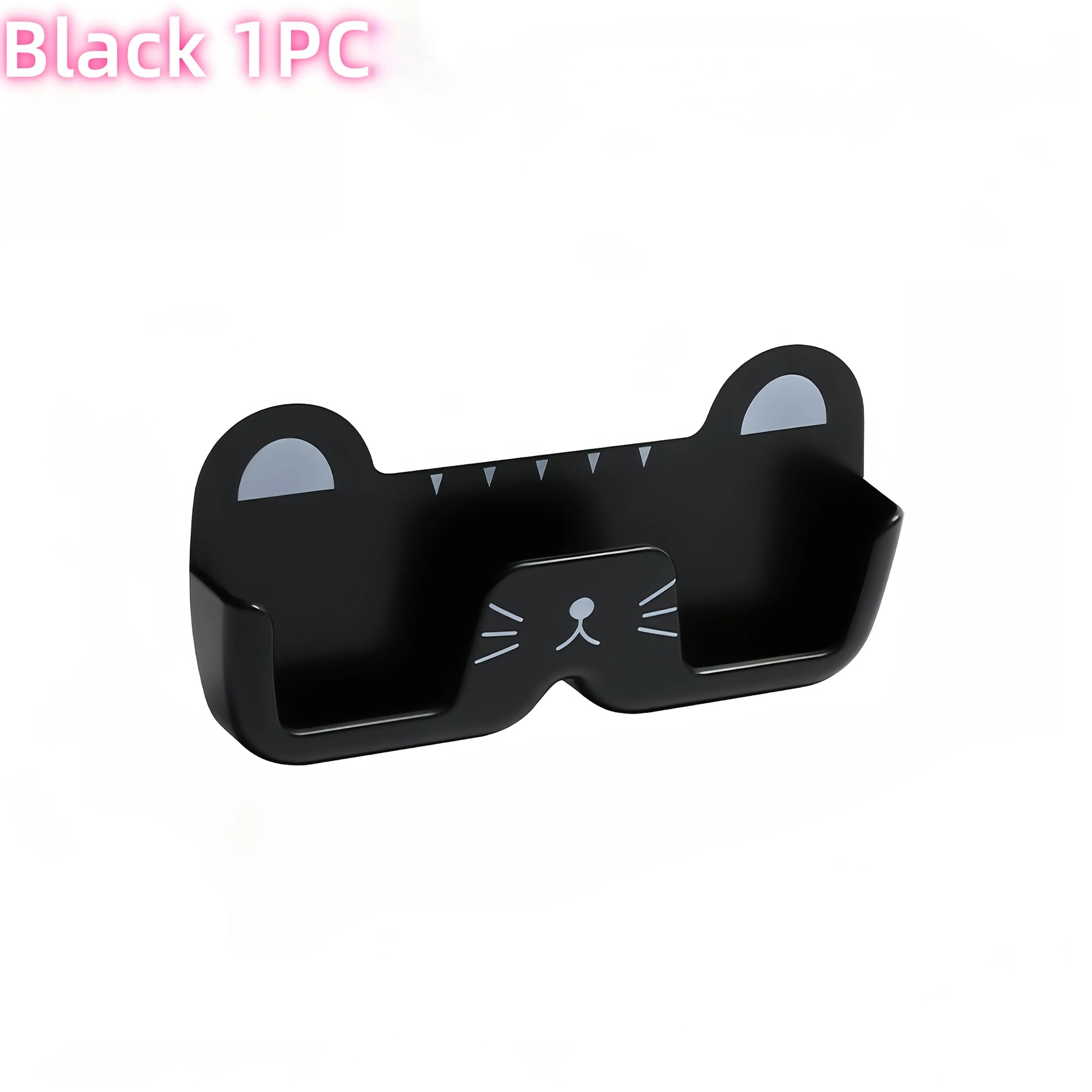 

1Pc Wall-Mounted Glasses Storage Box, Suitable For Bedside, Bathroom, Living Room, And Cabinet. чёрный