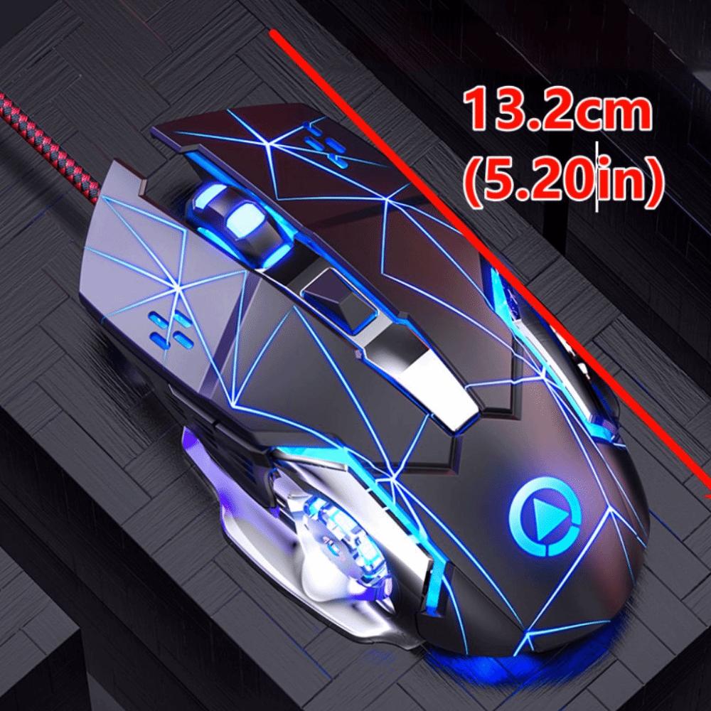 Professional Colorful Light Wired Mouse 7-Color Illuminated USB Mouse with Sound Cool Mechanical Mouse Office Home