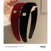 Red Velvet Wide Headband Women High Cranial Top Hair Hoop Elegant Versatile Outdoor Pressure Hair Band Autumn Winter Fashion Hair Accessories