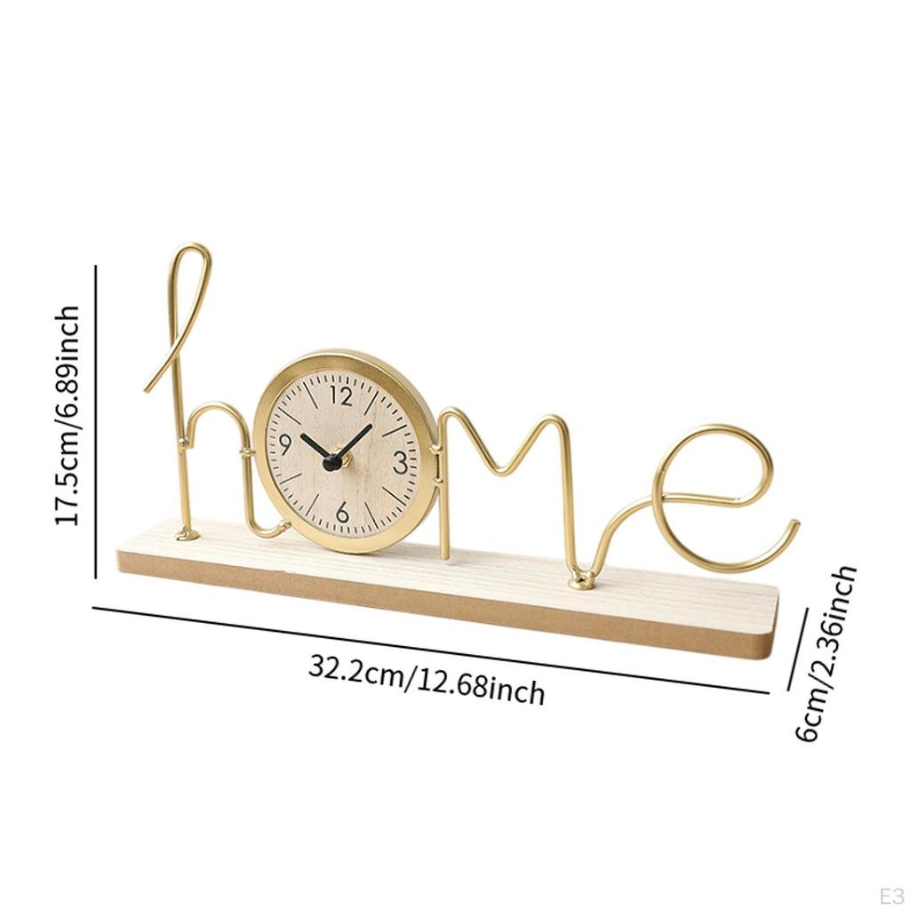 Artistic Clock Sculpture Table Timepiece Free Standing 32.2x6x17.5cm for Living Room