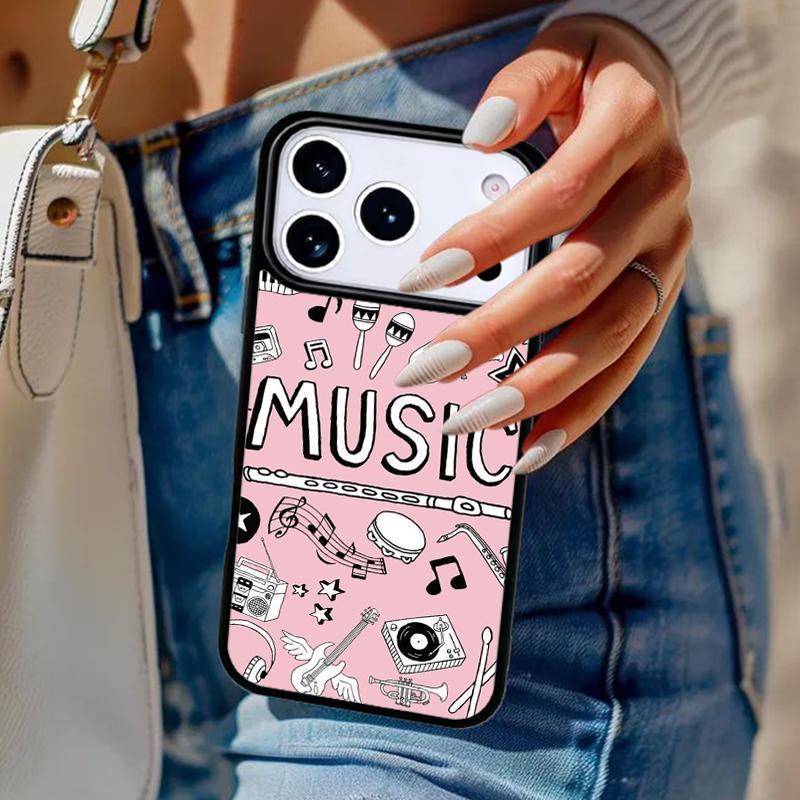 Musical Music Note Phone Case For iPhone 17 Air 14 15 13 12 Max Cover For Apple 16e 11 Pro Max Plus Coque
