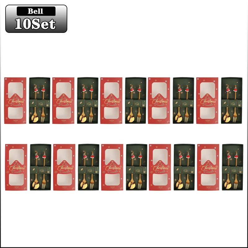 20Sets Christmas Spoon Set Cute Christmas Gift Cutlery Two Sets Father Christmas Doll Dessert Spoon Cutlery Set Christmas