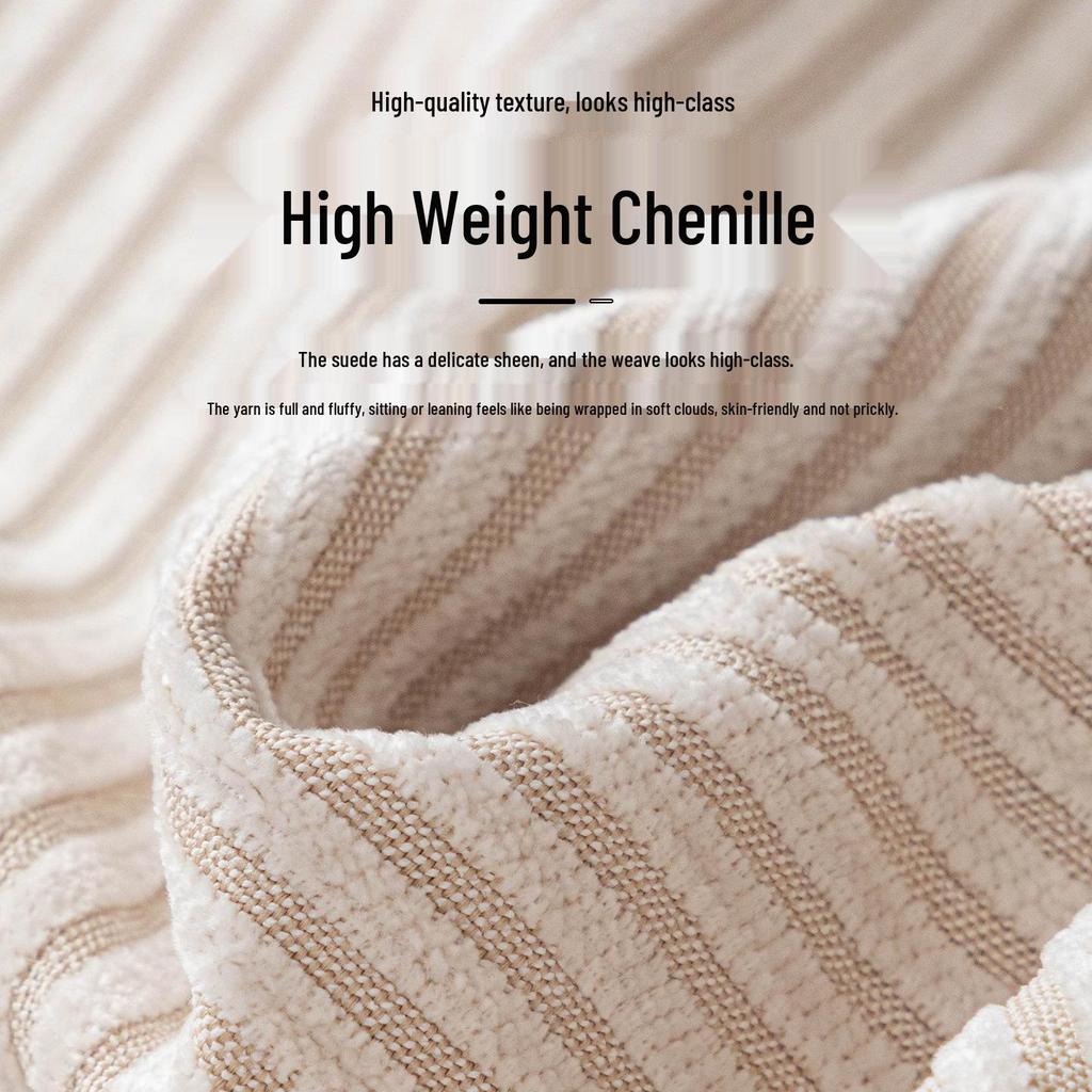 Chenille Striped Non-Slip Cat-Resistant Sofa Cover
