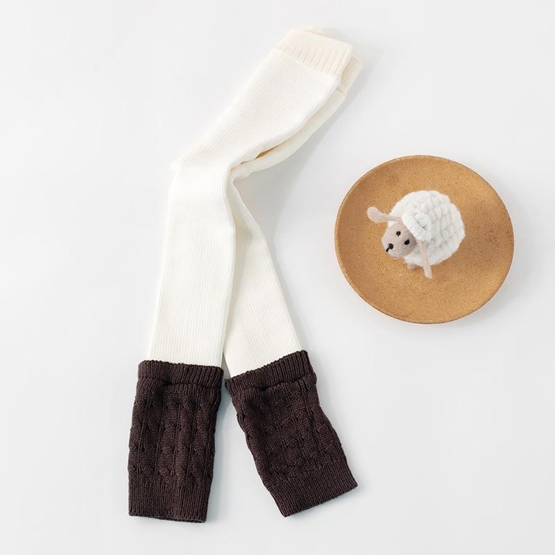 Baby Leggings Girl's Pant Autumn Winter Cashmere Baby Patchwork Stitching Leggings Fashion Fine Warm Cashmere Casual Pants
