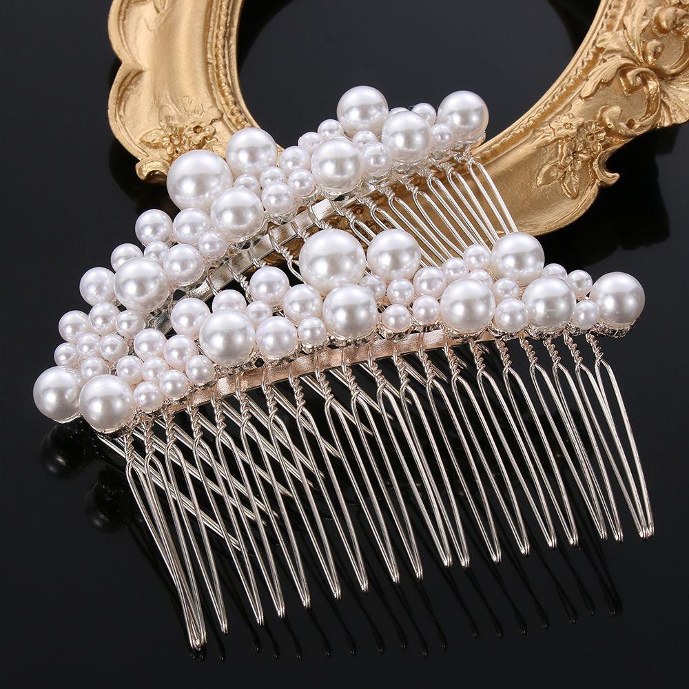 1 PC Women Jewelry Haircomb Handmade Hairwear Pearl Hairpin Bride Barrette Bridal Headpiece