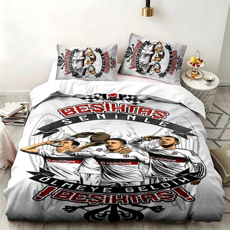 Besiktas JK 3-teiliges Set Perfekt für das Schlafzimmer Gemütliches Bettwäsche-Set enthält einen Bettbezug und zwei Kissenbezüge Ideales Geburtstags- oder Weihnachtsgeschenk
