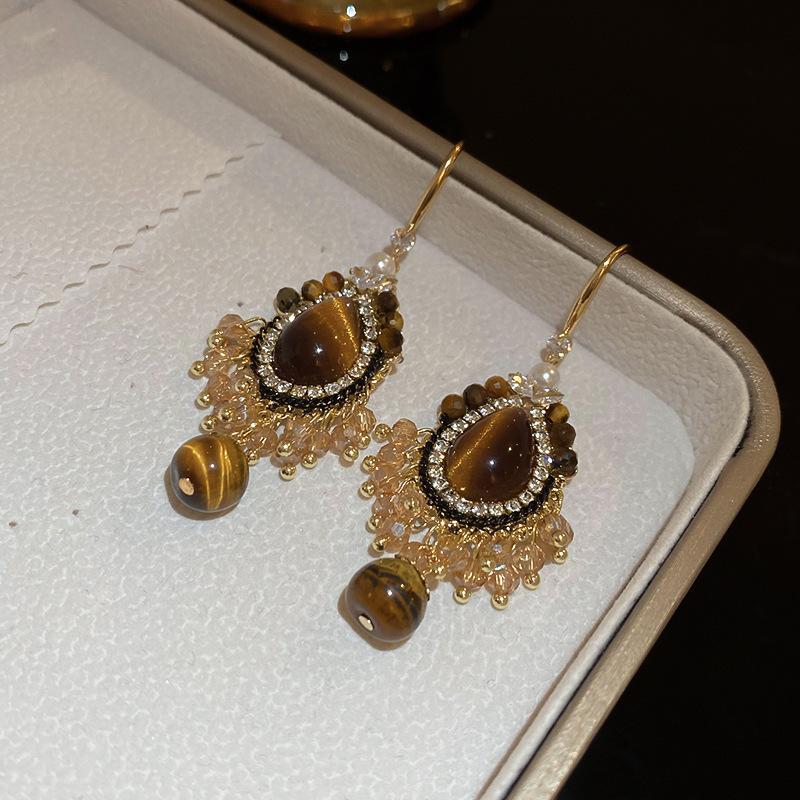 Bohemian Ethnic Style Feathers Fringed Earrings Ear Hooks Personalized Vacation Wind Ears