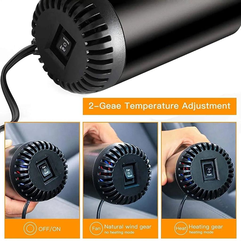 Car Heater, 12V Portable Car Heater, Defroster for Car Windshield Fast Heating Defrost Defogger with Suction Holder