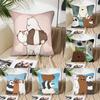 We B-Bare B-Bears Cartoon Fairy Tales Pillow Case Square Pillow Bedroom Sofa Leisure ComfortCarLiving Room Home Decoration 40X40