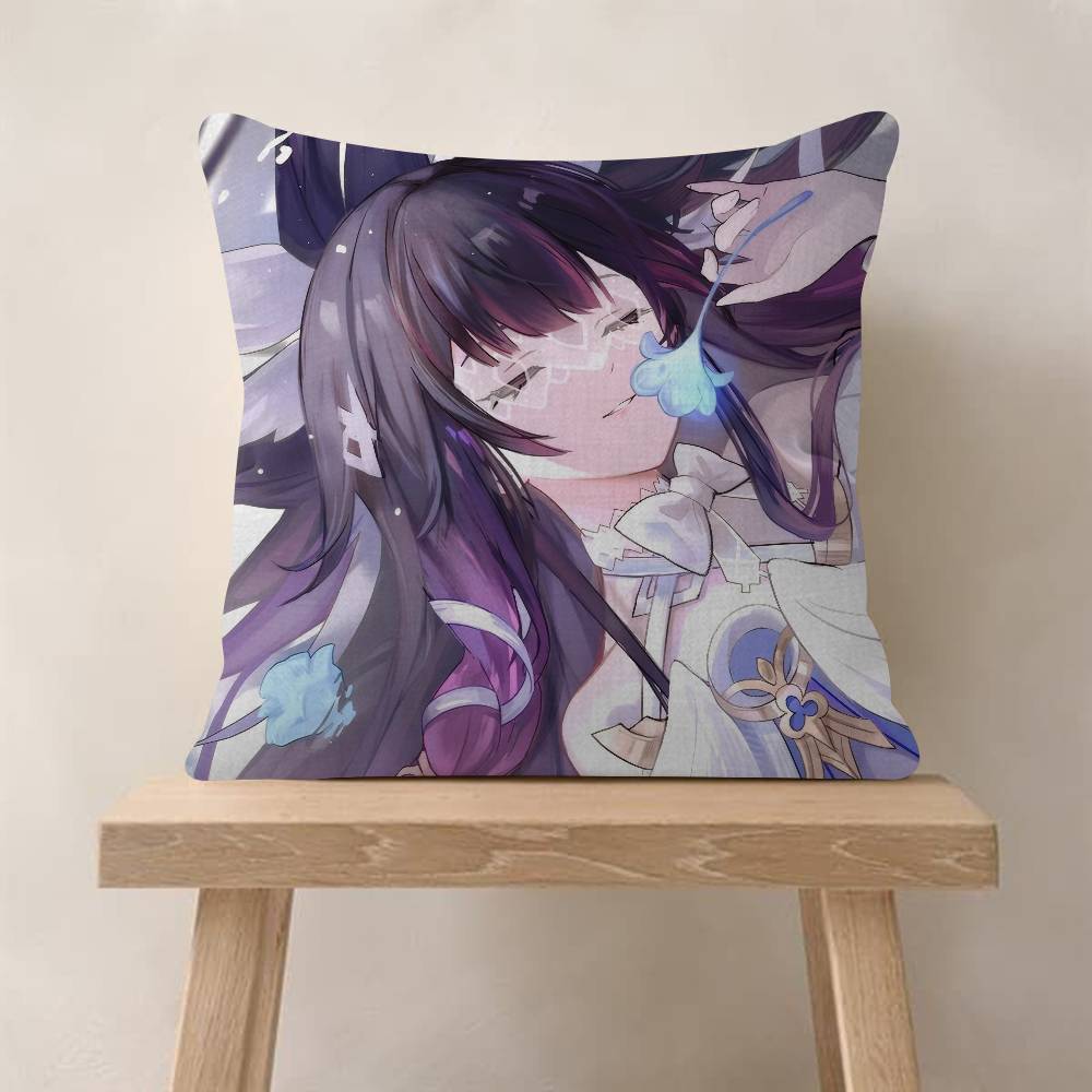 Game C-Columbina Genshin Cute Impact Pillow Cushion Cover Pillowcase Living Room Sofa Home Decor