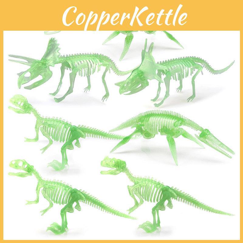 Classic Glow In The Dark Dinosaur Fossil Models Including T-rex Triceratops Plesiosaur And More