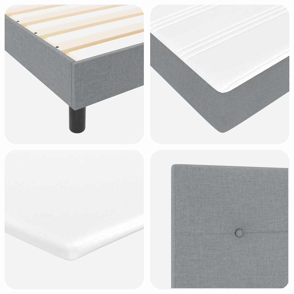 Boxspring Bed with LED Light Strips Light Gray 80 x 200 cm Fabric