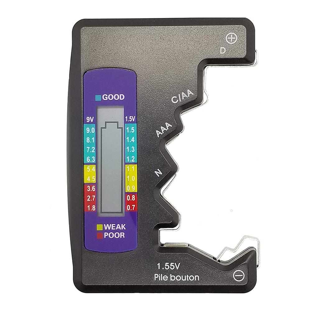 

BT168 digital battery tester power indicator can measure types D, C, AA5, AAA7, N, 1.5v button battery, 9v battery чёрный