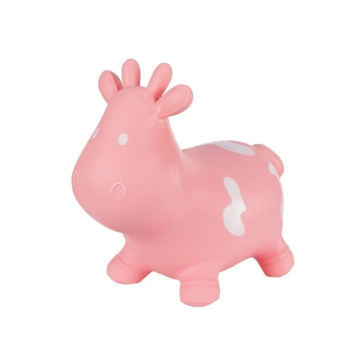 Vache Gonflable Jouet À Sauter En Caoutchouc - Hoppimals - Fudge - Rose - Certifié CE