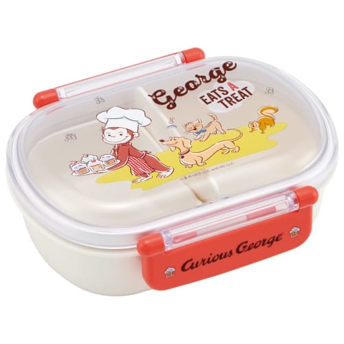 Skater Bento Box, 360ml, Curious George 23 Design, Antibacterial, for Children, Made in Japan, QAF2BAAG-A