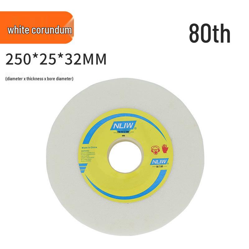 Tabletop Knife Sharpener with Corundum Grinding Wheel (150/200/250), Brown/White, Bench Grinder Disc