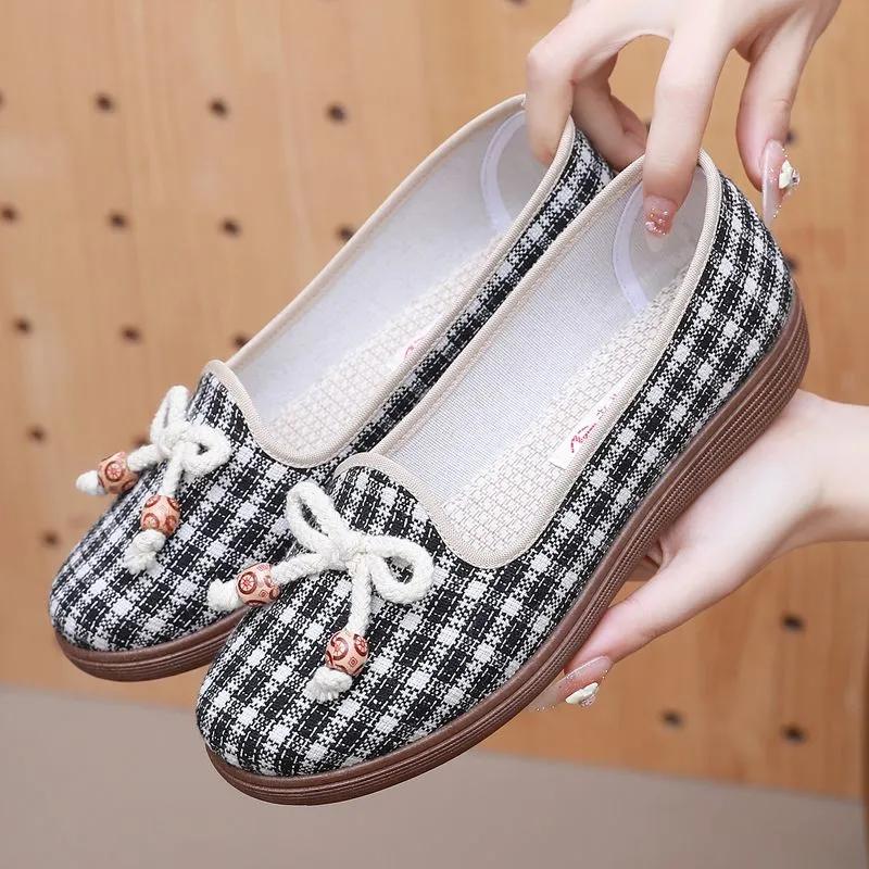 Women Casual Plaid Pattern Spring Slip On Anti Skid Flat Shoes Lady Cute Comfort Spring Summer Loafers Sapatos Ab562