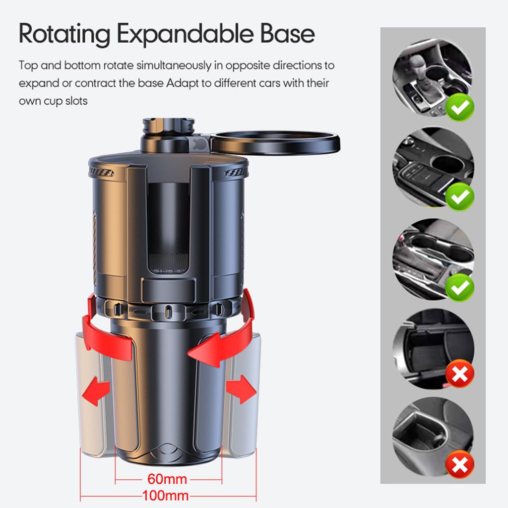 Cup Holder Tray for Car Dual Cap Holder 4IN1 Adjustable Car Cup Holder Multifunctional Car Drink