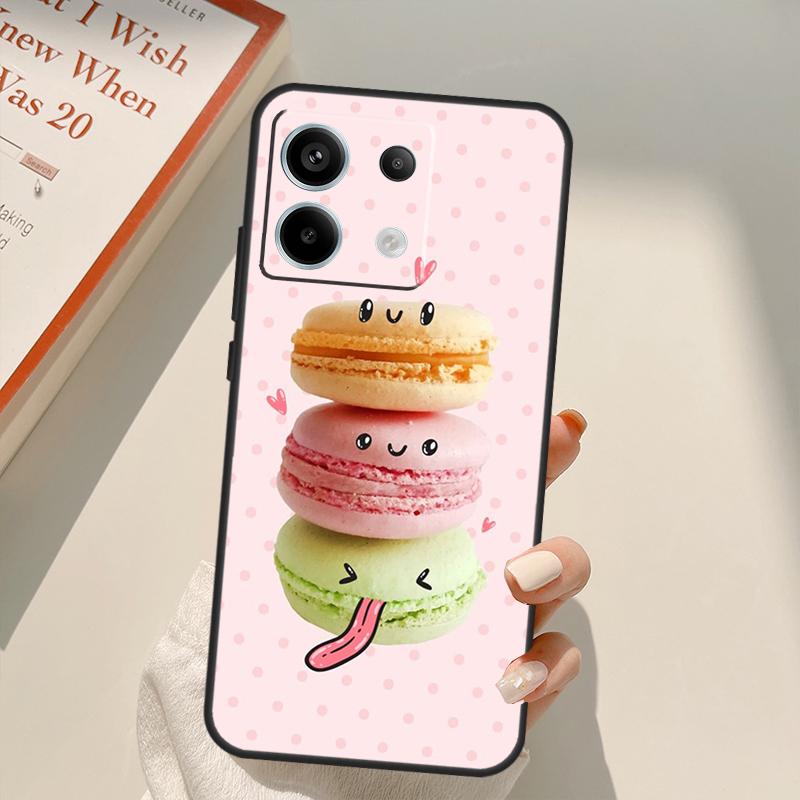 Macarons Cake Dessert Funda For Xiaomi Redmi Note 14 10 11 12 13 15 Pro Plus Case For Redmi 15 14C 10C 12C 13C 15C