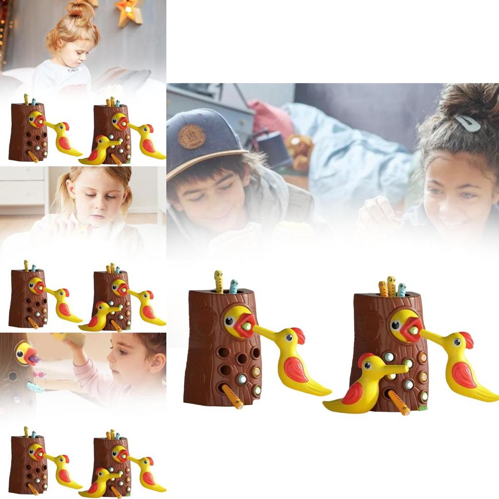 Colorful Educational Woodpecker Bug Catching Toy For Kids Enhancing Hand Eye Coordination Skills