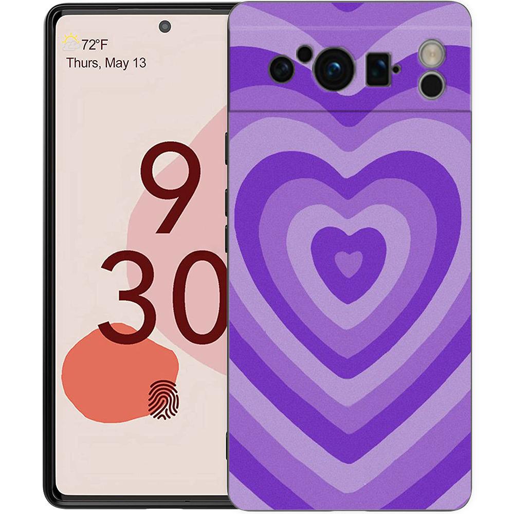 

Phone Case For Google Pixel 6 7 8 9 Pro XL 8A 7A 6A Black Cover Soft Shell Infinity On Purple Pixel 7A