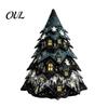 DIY Fabric Tree Supplies Halloween Quilted Kit, Witch Cat Spider Fall Seasonal Decorations 3D Padded Sewing Craft Project for Quilting Beginners,