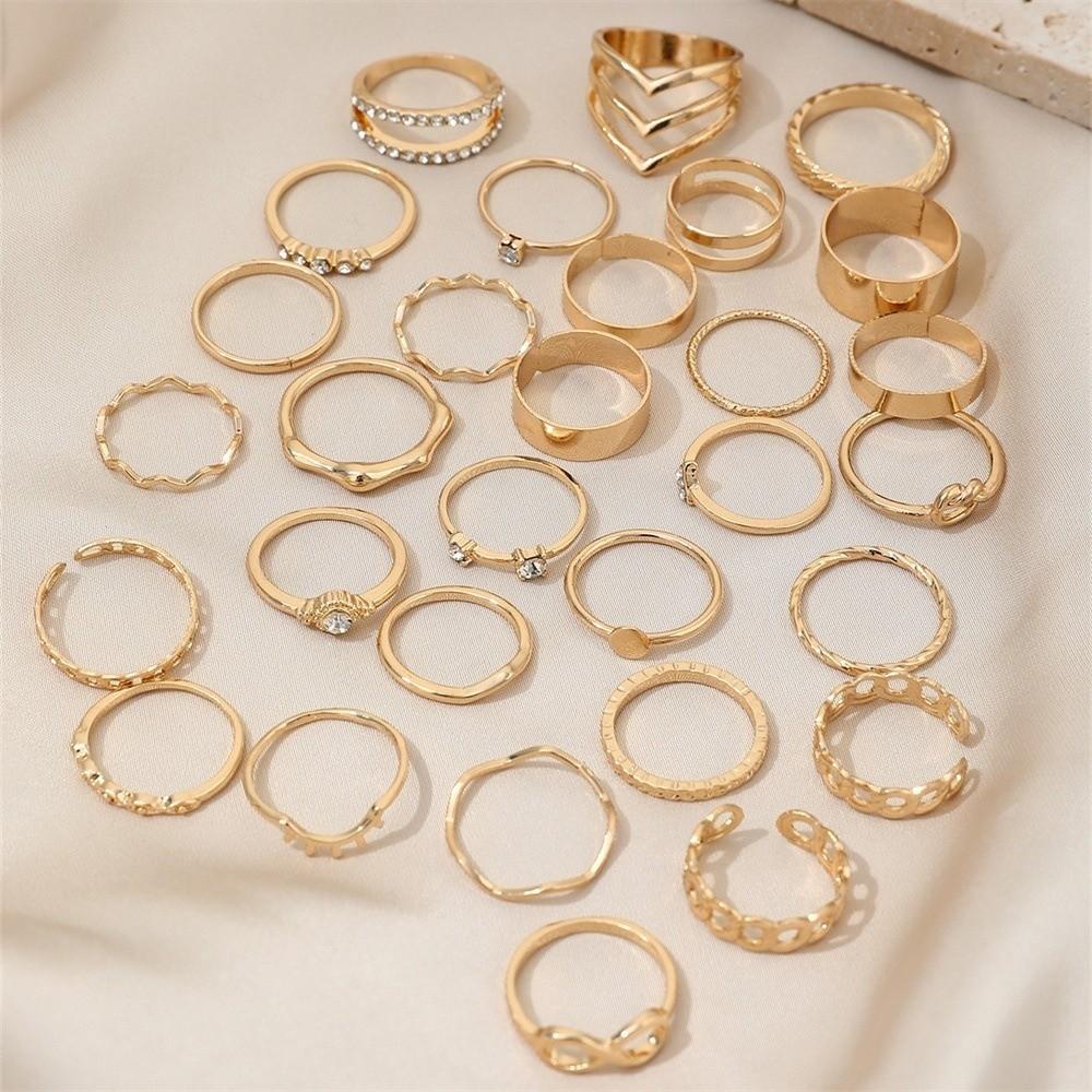 30pcs/set Geometric Knuckle Rings Set Bohemian Women's Ring Ring Jewelry Set  Jewelry Accessories