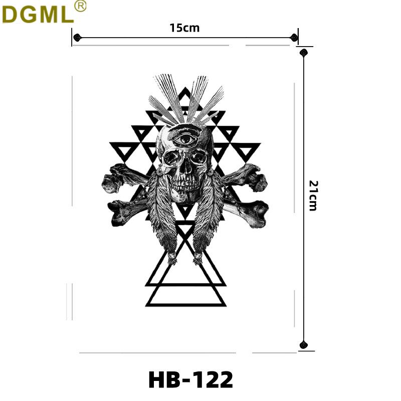 Geisha Skull Flower Tattoo Stickers: Halloween Arm & Face Ghost Designs
