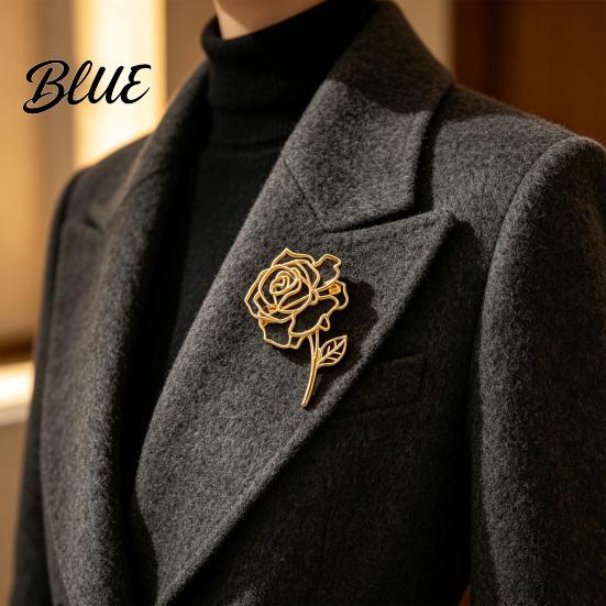 Blumen Revers-Anstecker Rose Brosche Zinklegierung Metall Vielseitig Stilvoll
