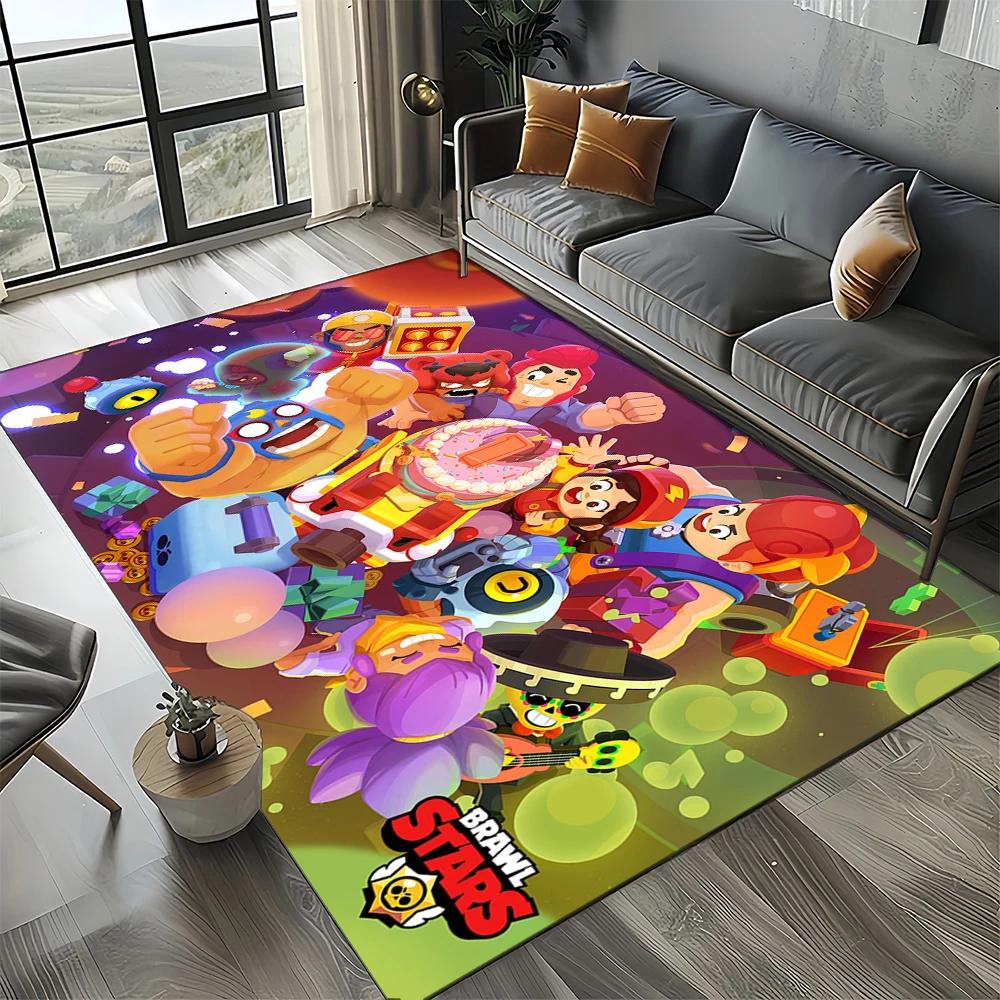 Cartoon 27 Style New Brawlls 3D Game Carpet Rug for Living Room Bedroom Home Sofa Decoration,Kids Play Non-slip Floor Mat