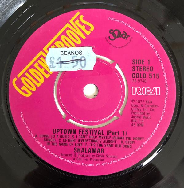 

7inch Record SHALAMAR - Uptown Festival Part 1 & Part 2 GOLD515 RCA 1981 UK Dance & Electronica Used