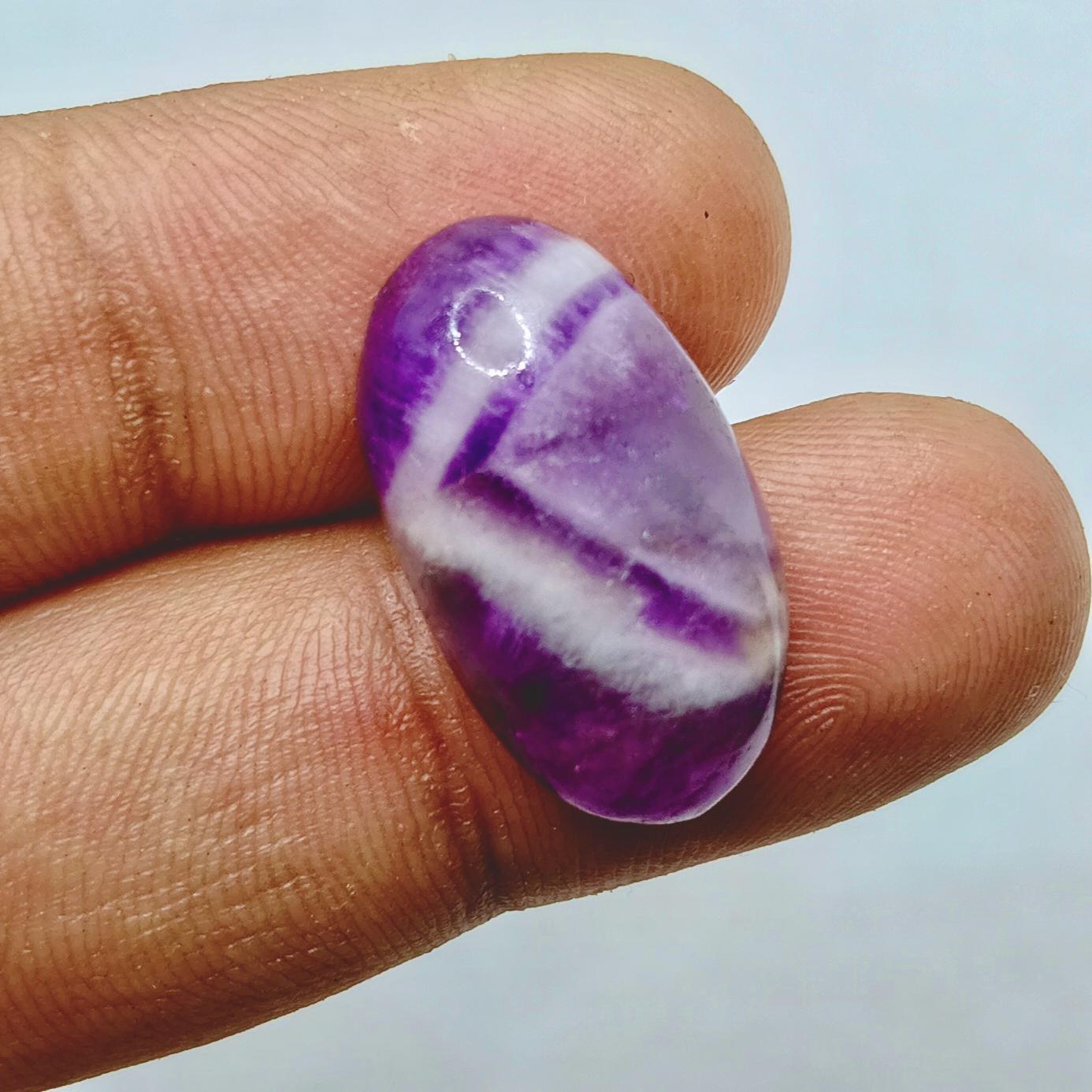 Natural Chevron Amethyst Cabochon for Jewelry Making, Polished Purple Gemstone 1
