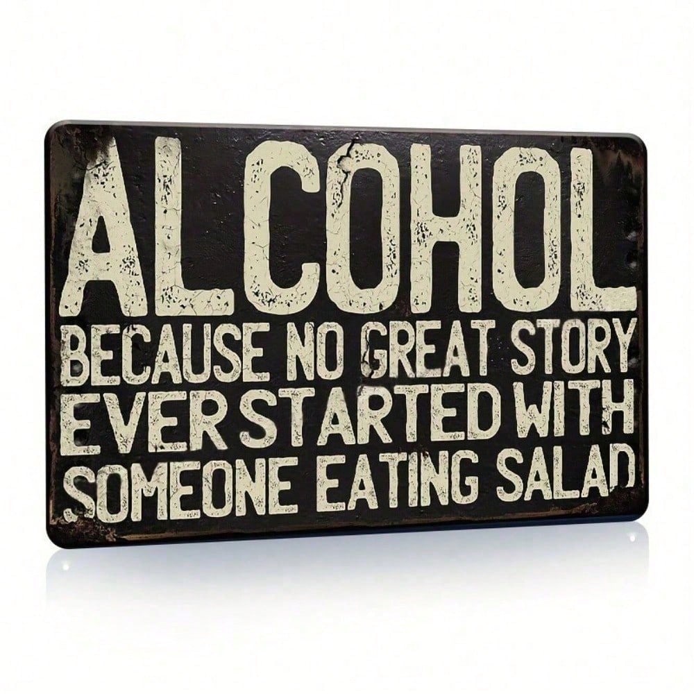 Vintage Metal Sign Funny Alcohol Quote Retro Tin Sign Bar Pub Man Cave Wall Decor