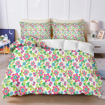 Plant Cute Flowers Duvet Cover Floral Home Pillowcase Set Adult Bedroom 203x228cm Size Children Comforter Bedding