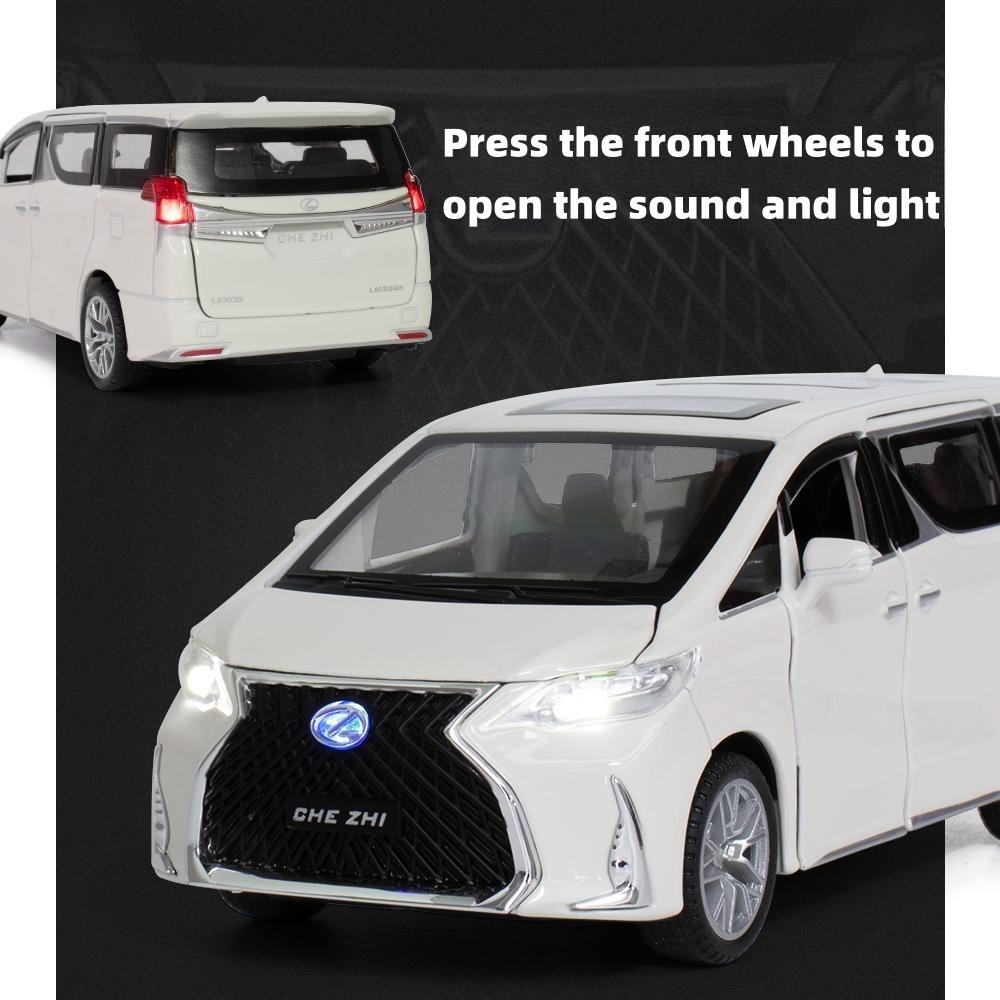 1/32 Lexus LM300h MPV Spielzeugauto, Metalllegierung, Van, Miniatur, Pullback, Sound & Light, Sammlung, Modell, Geschenk für Jungen und Kinder