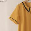 ZANZEA Women Casual Doll Collar Loose Summer Short Sleeve Dress