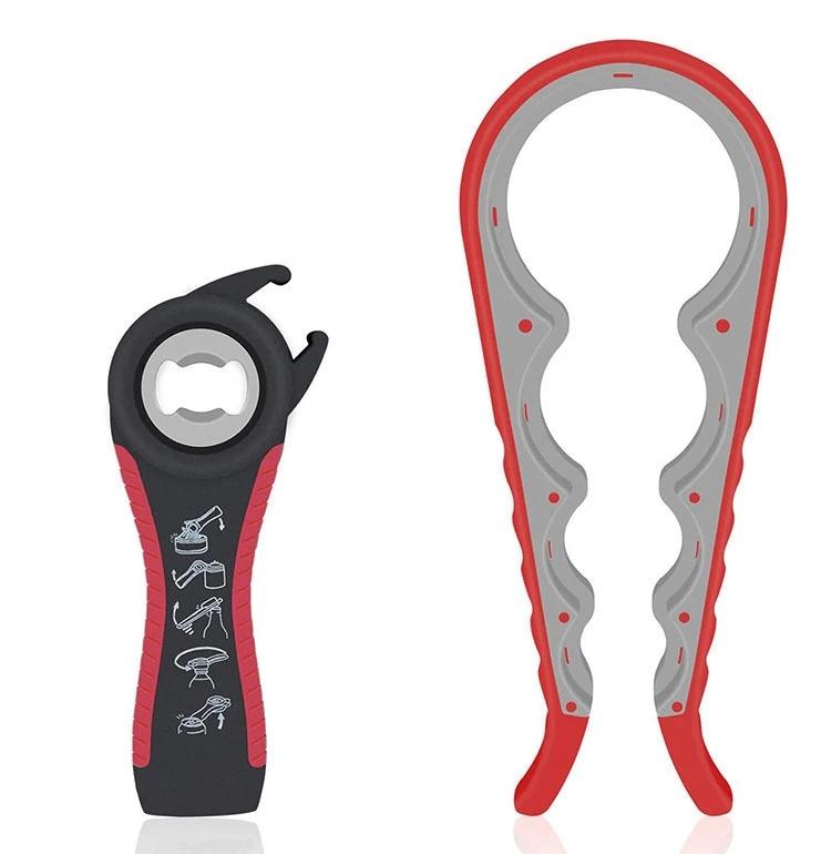 

WIKHOSTAR Открывалка для банок 5-в-1 Многофункциональная нескользящая открывалка для консервных банок Набор для открывания бутылок с силиконовой ручкой Кухонные аксессуары Открывалка для бутылок