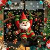 Holiday Party Decor Cute Gnome Christmas Static Window Cling, Removable Decal with Holly Bell Pattern Stickers Gingerbread Snowflake, for Home Living