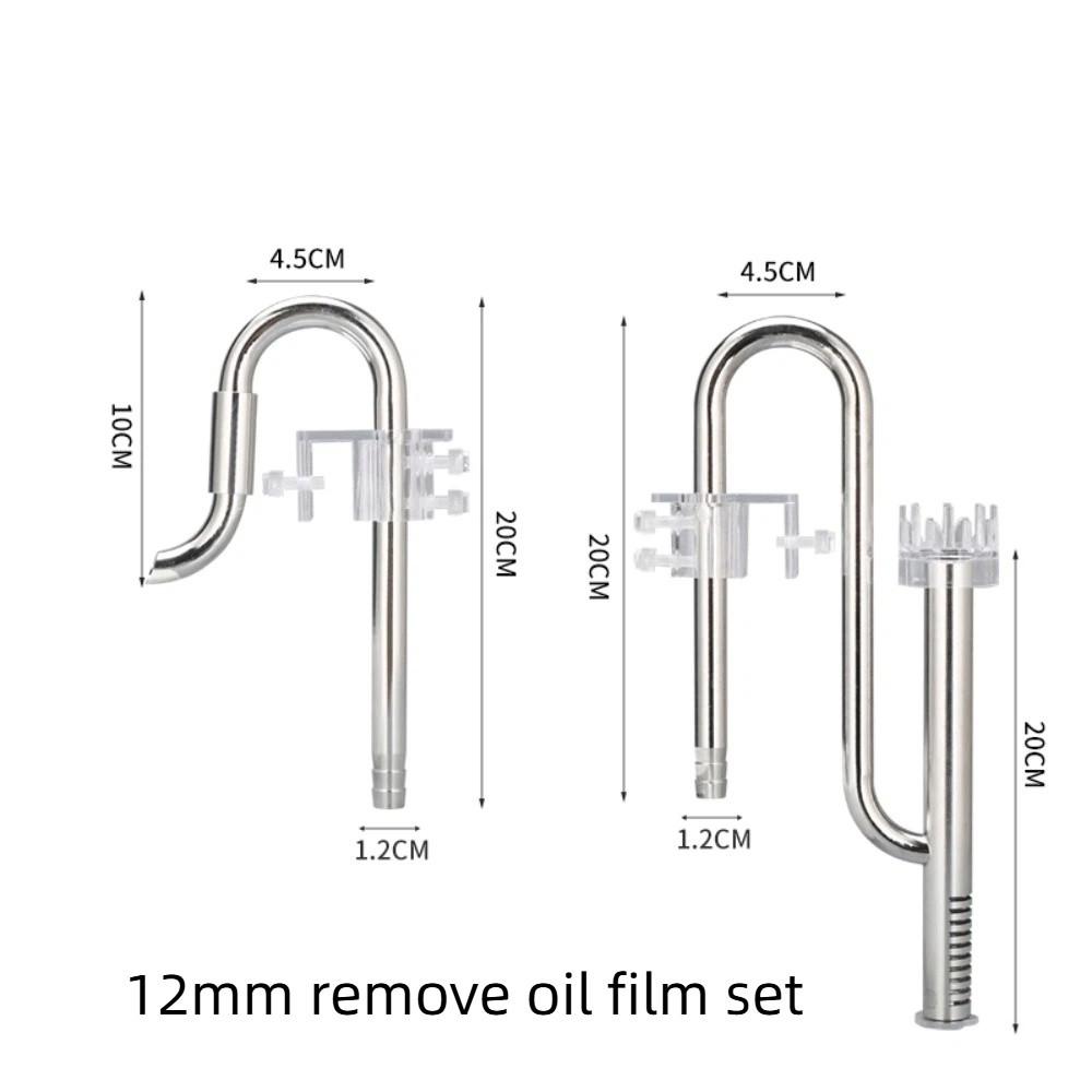 360 Grad Drehung Ölfilm entfernen Rohr Rostfrei Aquarium Einlass- und Auslassfilter