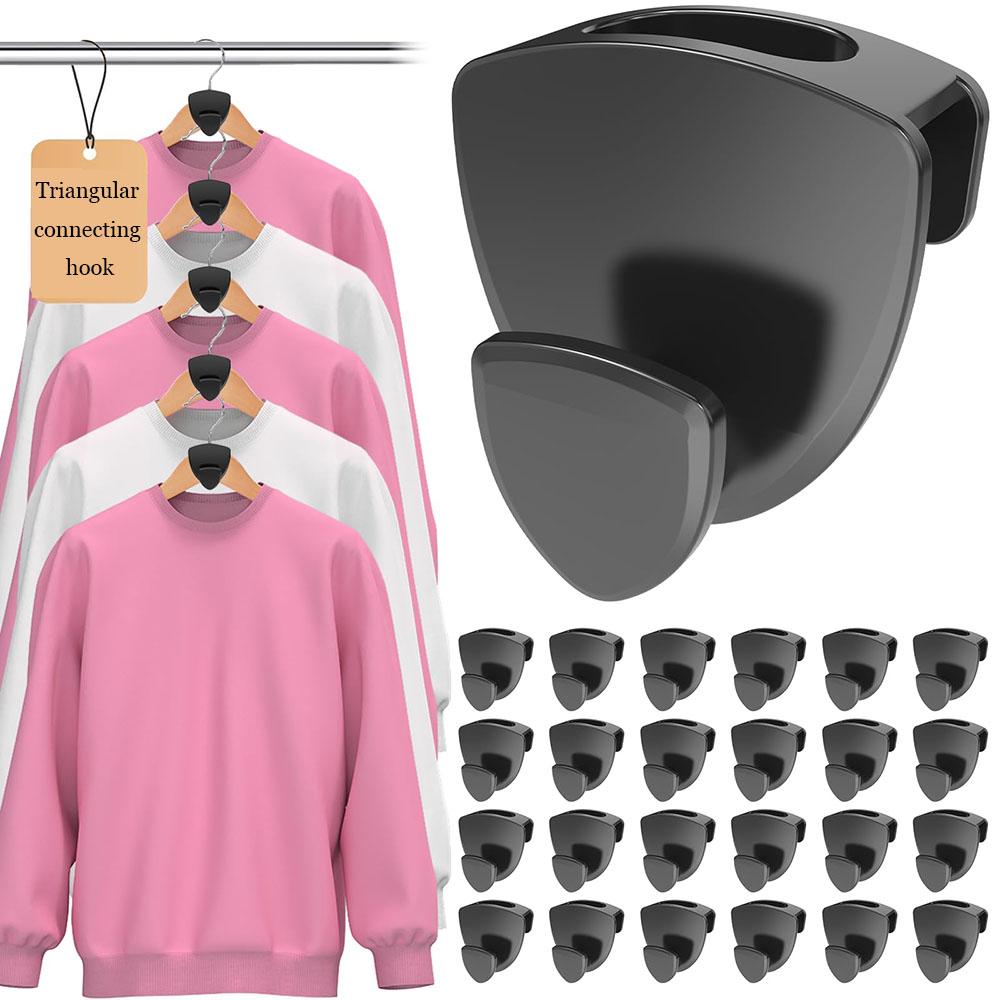 

Upgraded 40lbs (Max) Heavy Duty Triangle Hanger Hooks Space Saving Hanger Connector Hook Plastic Hanger for Closet Organizer 5pcs