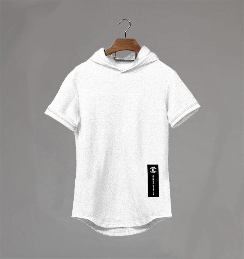 

Muscleguys Брендовая мужская одежда Дизайн с коротким рукавом Slim Fit Футболка Мужская хлопковая футболка с толстовками Фитнес-залы Футболка с капюшоном Мужская XXL белый