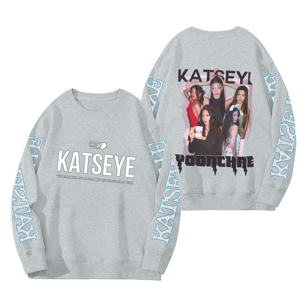 Women's Fashion Long Sleeve Print Round Neck Loose Pullover Sweater Top