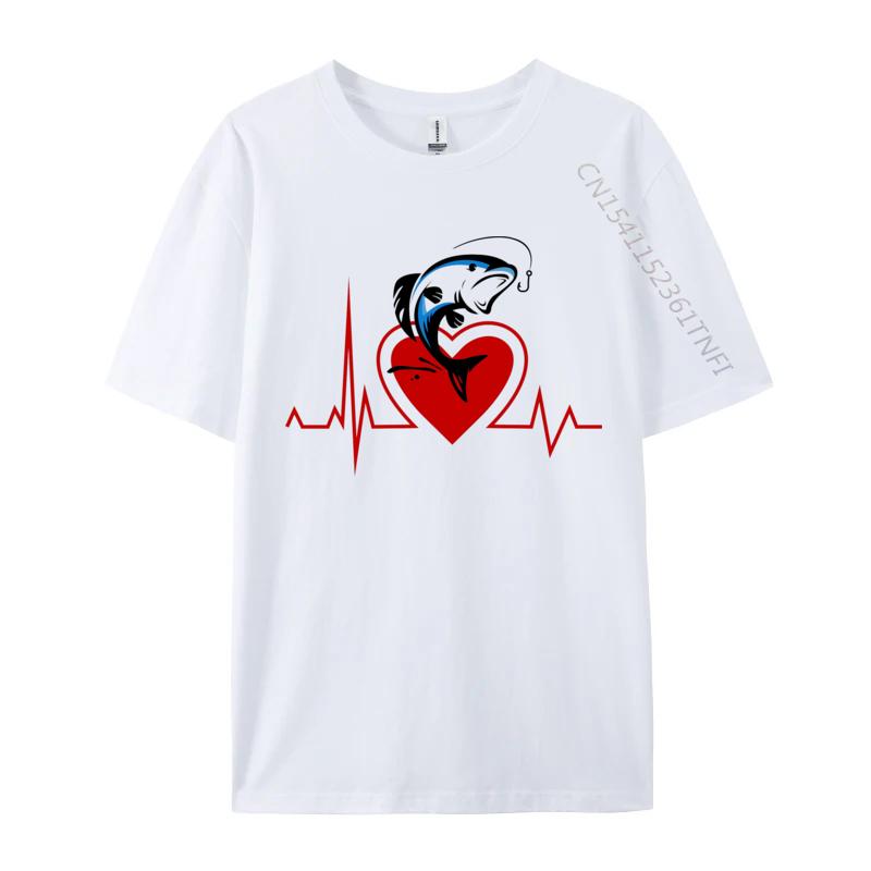 

Fishing Hook Heartbeat TShirt Premium Cotton Mens T Shirts Design T Shirt Brand New Party T Shirt Cool S