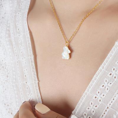 The Same Trendy Cute Bunny Pendant Necklace Fashion Temperament Niche Design Fairy Jewelry