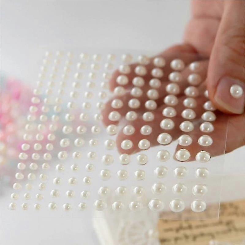 1 Sheet Plastic Semi-circular Pearl Decoration Stickers for DIY Crafts Nail Art