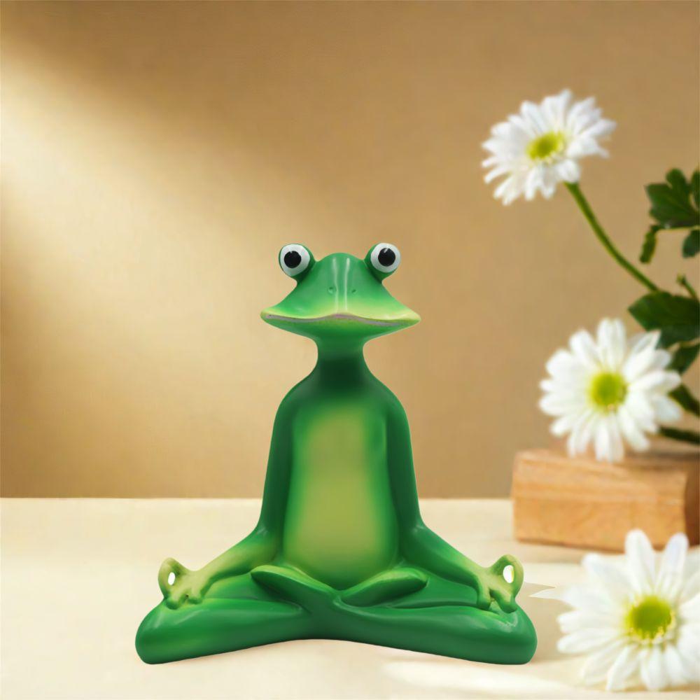 

Cute Meditating Frog Ornament Green Garden Animal Figurine Zen Meditation Frog Statue Kids Gift зелений