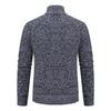 Men's Fleece-Lined Cardigan: Thick Knit Zipper Sweater with Stand-Up Collar for Autumn/Winter 2023